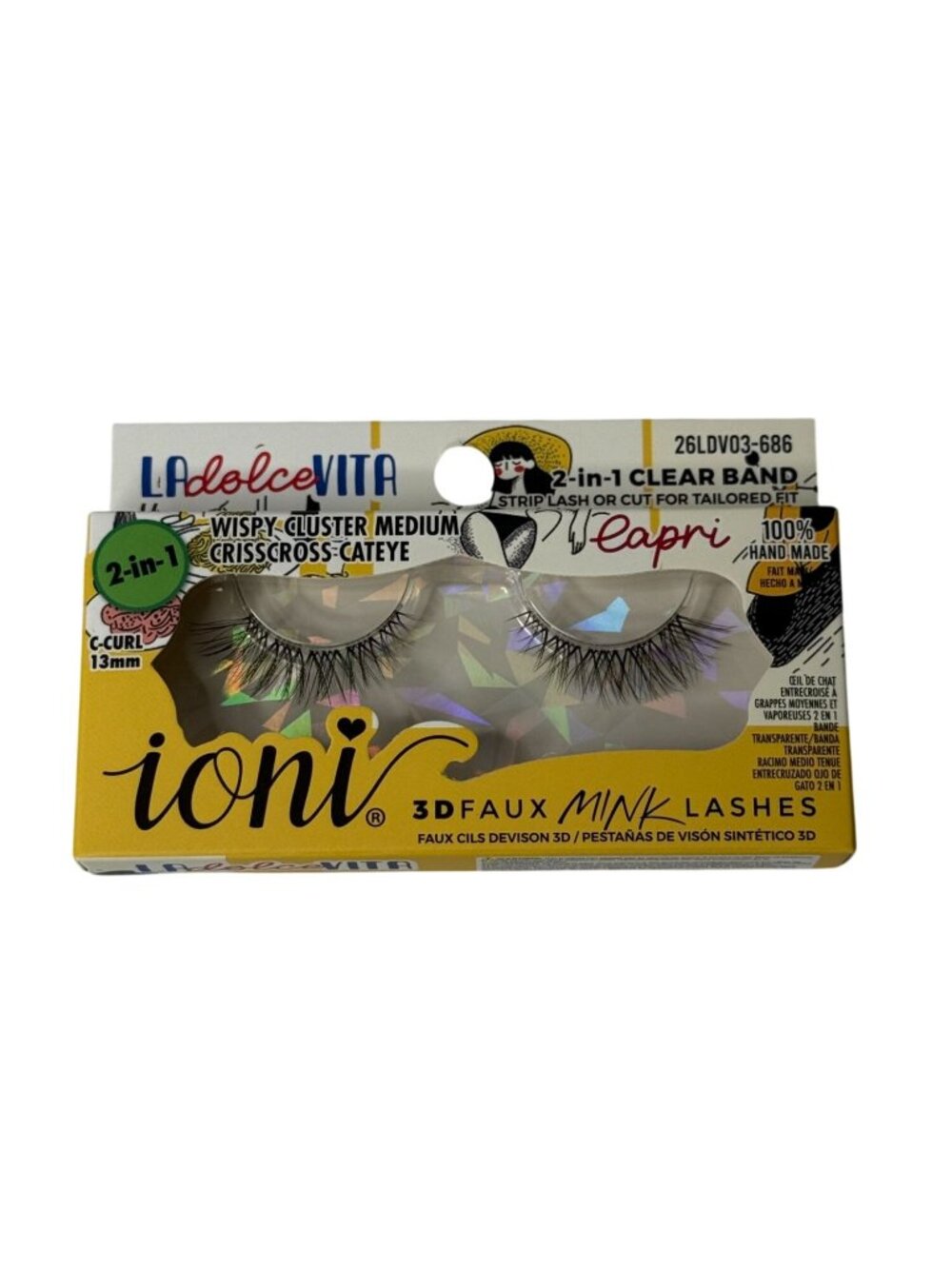 Ioni La Dolce Vita Capri Lashes Wispy Medium Cat Eye 3D Faux Mink